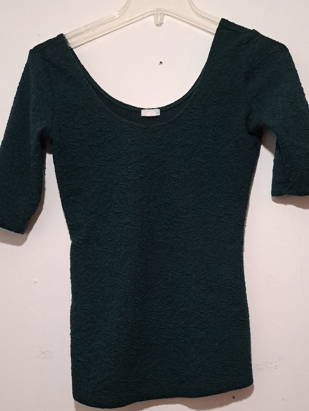 Garage Dark Green Scoop-Neck Textured Shirt. Whimisgoth Witchy Falls